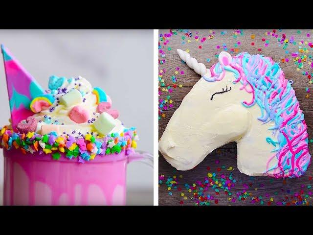 10 Amazing Unicorn Themed  Dessert Recipes | DIY Homemade Unicorn Buttercream Cupcakes by So Yummy