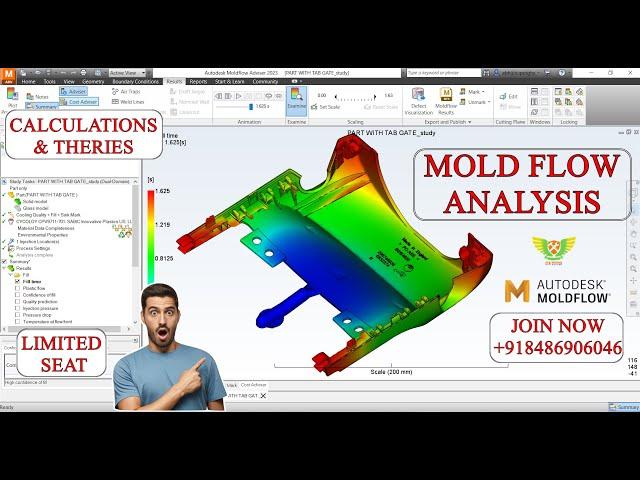 MOLD FLOW ANALYSIS IN HINDI  | Autodesk Mold Flow analysis in Automobile Plastic Part | CIM Design