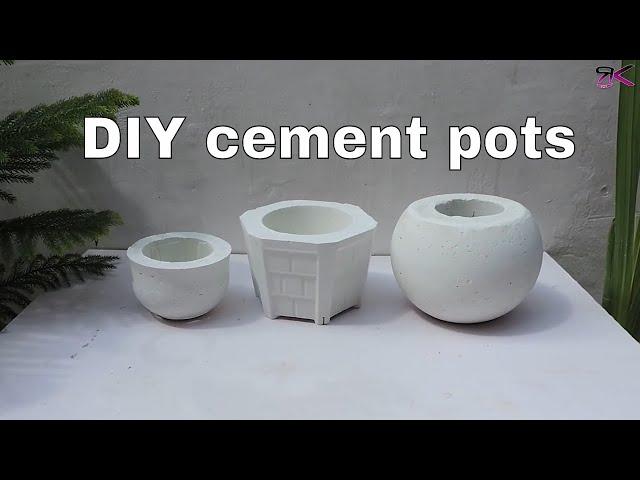 How To Make Cement Flower Pots at home | DIY planter | DIY cement pot | RusticKraft