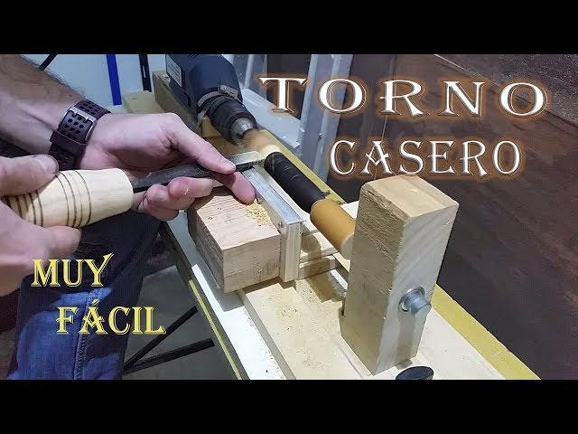 COMO HACER TORNO CASERO CON UN TALADRO (MUY FÁCIL)