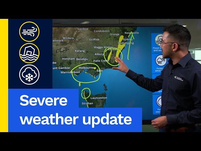 Severe Weather Update 15 July 2024: Cold snap with damaging wind, flooding & snow for south-east Aus
