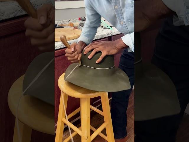 Here’s the hardest step in making a hat. #artisan #hatmaking #howitsmade