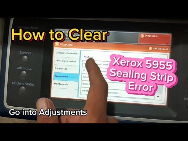 Xerox 5955 How To Clear Sealing Strip Error @AceTechAndTraders