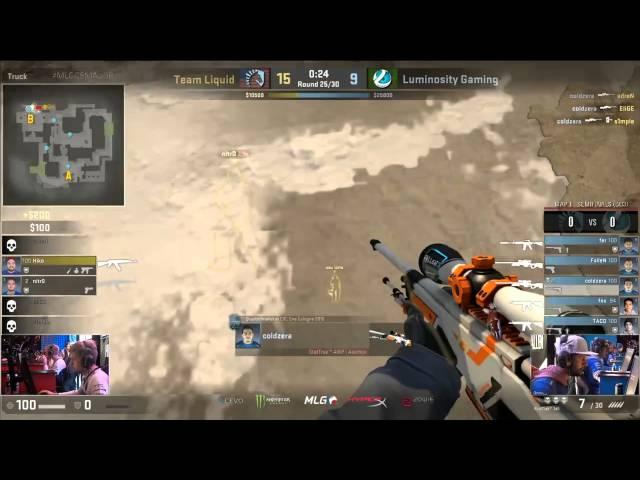 UNBELIEVABLE Jumping AWP Double Noscope by Luminosity Coldzera vs Liquid at MLG CS: GO Major