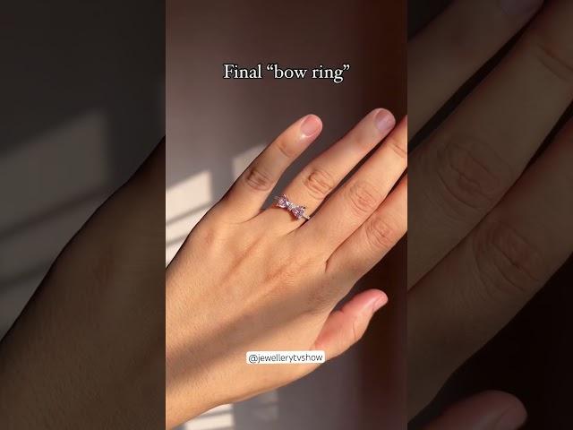 Finally pink & white solitaire bow ring |#jewellerytvshow |#jewelry |#diamond |#solitaire