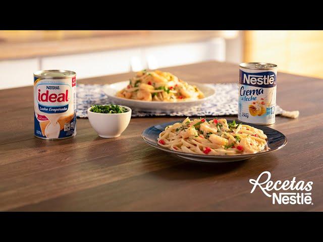 Pasta con Camarones en Salsa Blanca | Recetas Nestlé CAM