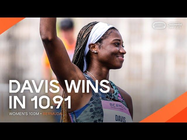 Davis for the win in the women's 100m | Continental Tour Gold 2023