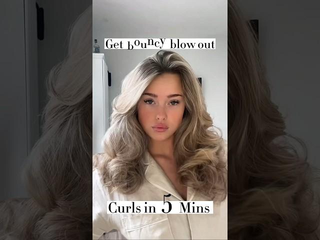 GET BOUNCY BLOW OUT CURLS IN 5 MINS #blowout #bouncycurls #hairhacks