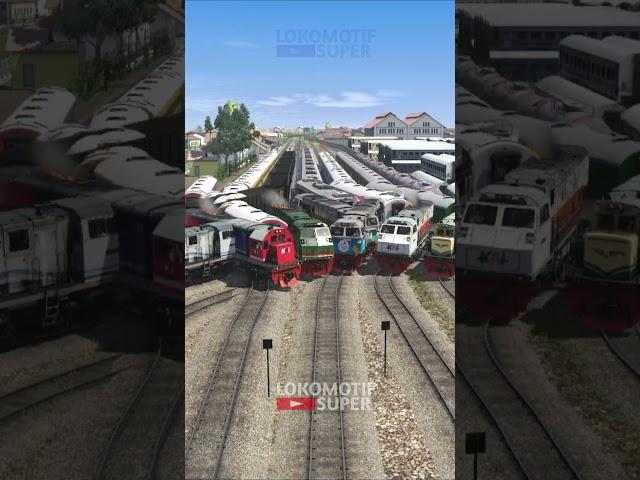 Kereta Api Panjang Melewati Rel Berantakan #keretaapi #trainzsimulator #train #automobile #railways