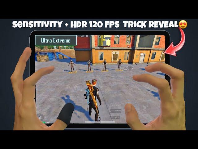 iPad Pro m4  PUBG HANDCAM HDR + 120 FPS Trick Reveal  pubg test / Gameplay/ Best sensitivity