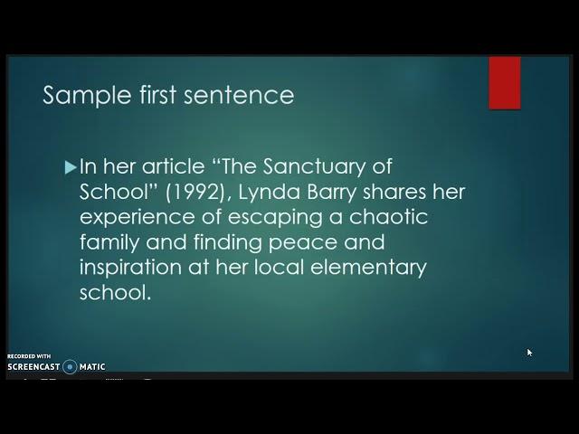 ENG 101 How to Write a Response Essay