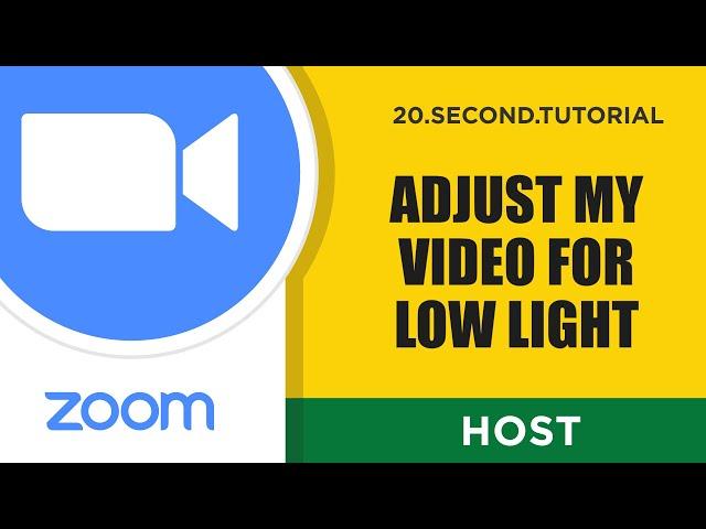 Adjust video for low light – Host Zoom Tutorial #25