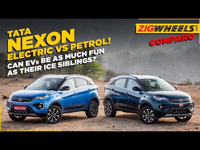 Tata Nexon EV vs Tata Nexon Petrol I Drag Race, Handling Test And A Lot More!