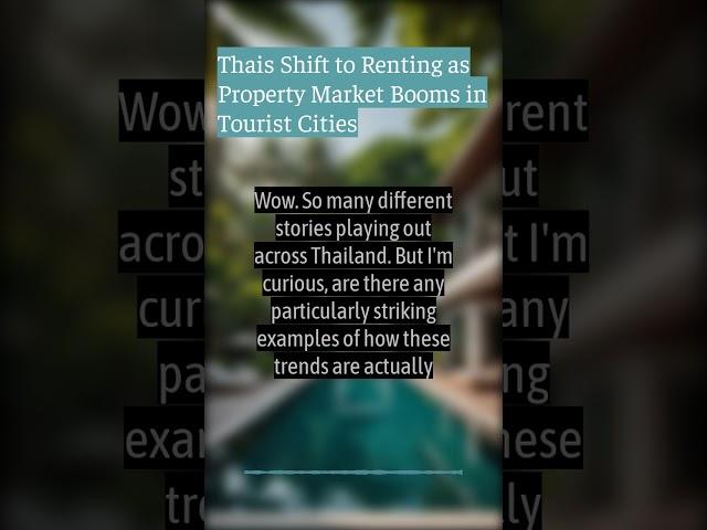 Thais Shift to Renting as Property Market Booms in Tourist Cities | Ocean Worldwide Phuket Real...