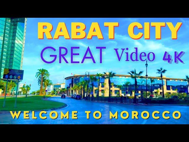 4K HDR ] Driving downtown | Rabat city Morocco Africa | person walking