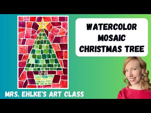 Mosaic Watercolor  CHRISTMAS TREE