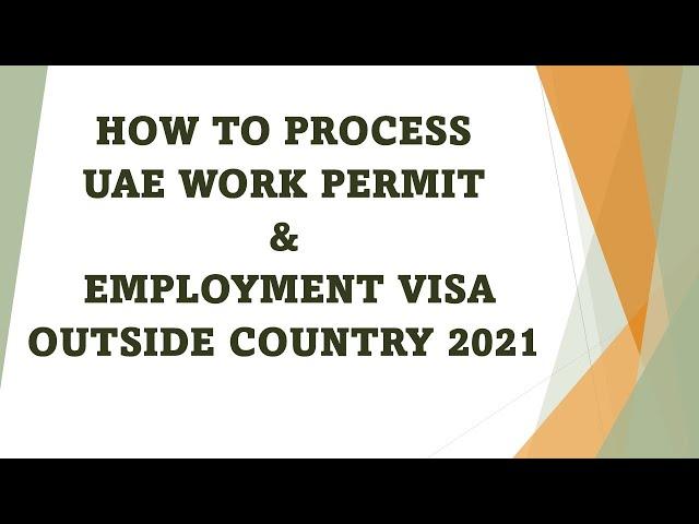 DUBAI OFW | HOW TO PROCESS WORK PERMIT & EMPLOYMENT VISA OUTSIDE THE COUNTRY