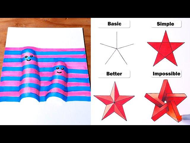 How to Draw - Easy 3D Star Art & Illusions