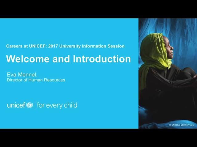 UNICEF 2017 University Career Event - Opening Speech