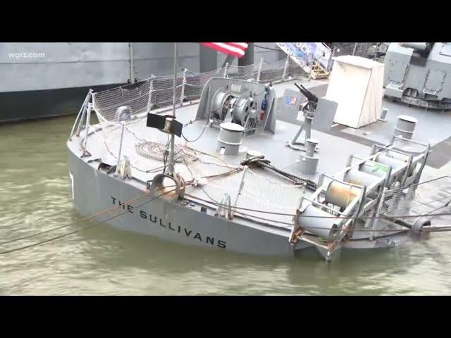 USS The Sullivans taking on water rapidly