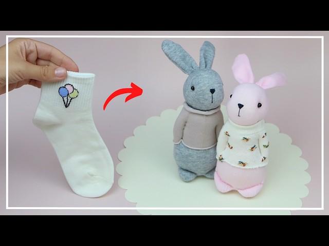 It's Easy without a pattern!  How to sew a cute Bunny out of socks  DIY NataliDoma