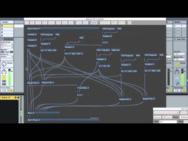 Low Frequency Filter Modulations in Plogue Bidule - Example