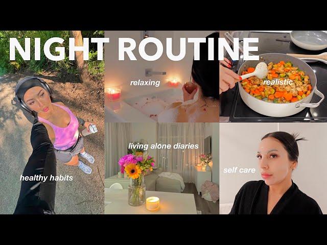 relaxing SELF CARE NIGHT ROUTINE: living alone, productive habits, THAT GIRL motivation *tips* 2024