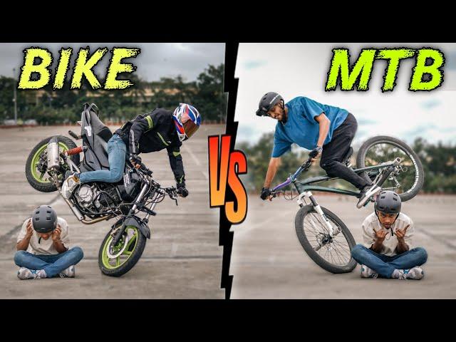 WHEELS ON FIRE  | Motorbike Vs. Cycle Stunt Duel