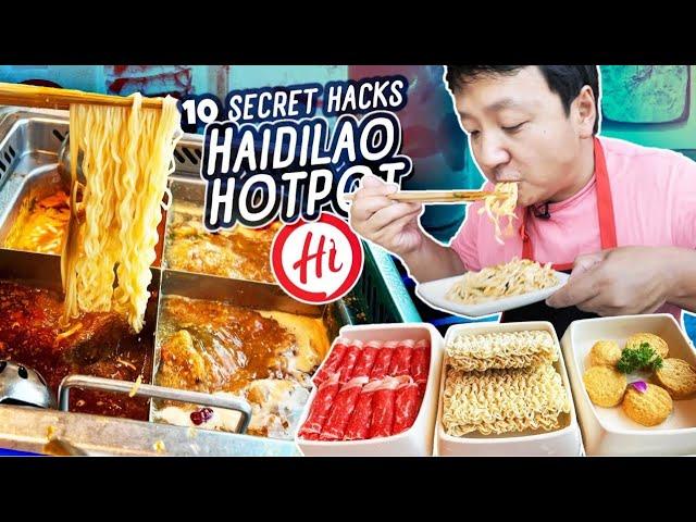 #1 BEST HOTPOT in The World?! Trying HaiDiLao Hotpot "SECRET HACKS & ALL ROBOT Cafe in Singapore