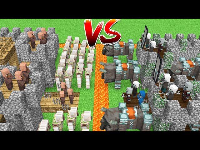 Minecraft Battle: Villager Castle vs Pillager Castle