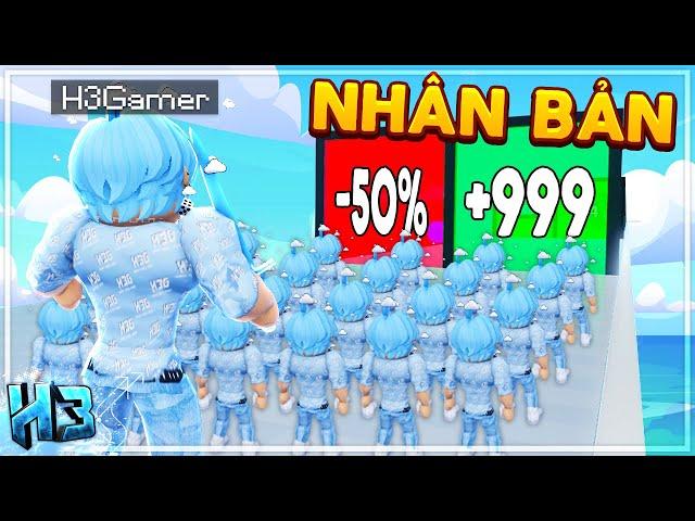 Mình NHÂN BẢN Chính Mình?? Thành Lập ĐỘI QUÂN H3Gamer Mạnh Nhất Trong Clone Run | Roblox