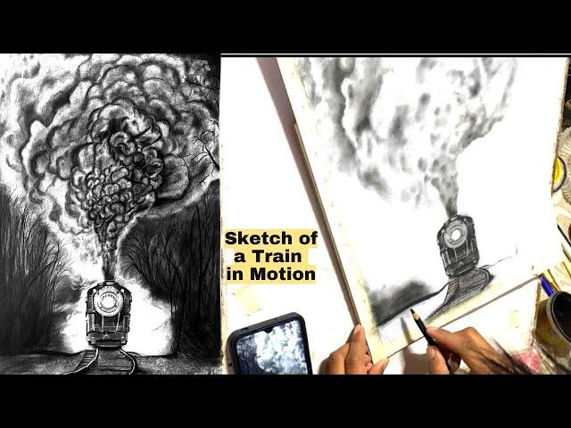 "Time-lapse Sketch: Capturing the Graceful Movement of a Train" || @sketchhub01 #youtube