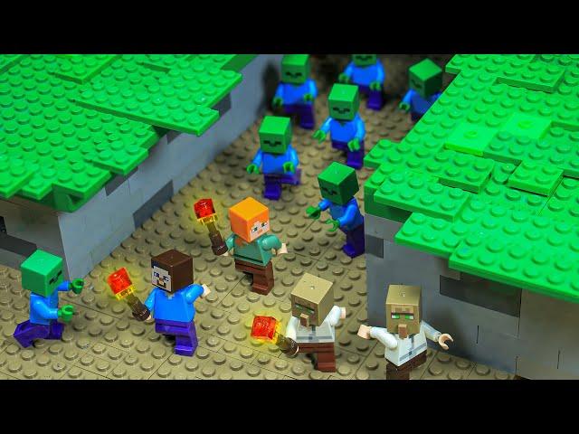 I Survived 100 DAYS Underground In Zombie Apocalypse | Lego Minecraft Animation BRICKMINE