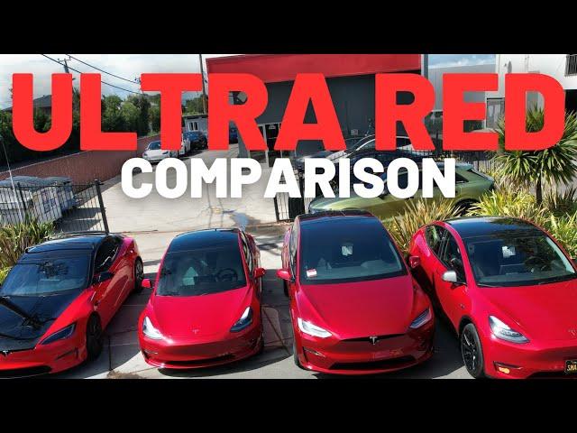 New Ultra Red - Tesla Color Comparison and Review