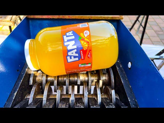 Breaking Fanta Bottles with Shredding Machine | ASMR