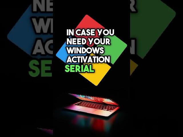 If You Lost Your Windows Activation Key | #windows #windowstips #windowskey