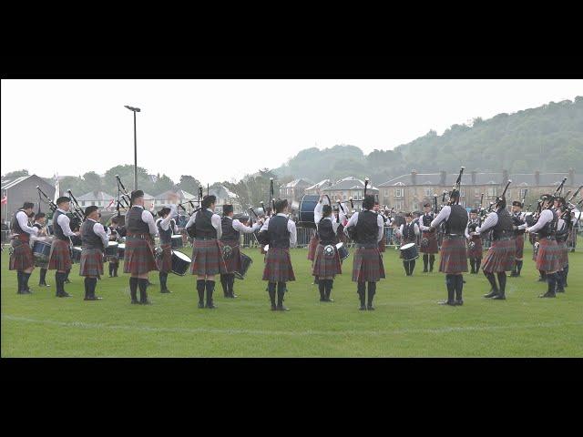 Shotts & Dykehead wins Grade One in a heavy thunderstorm at Gourock Highland Games 2024