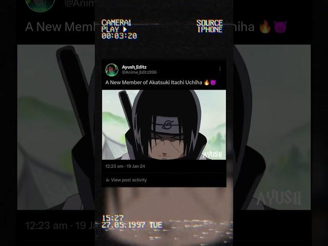 A New Member of Akatsuki Itachi Uchiha|  [AMV/Edit] #shorts #anime #itachi #itachiuchiha