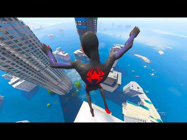 GTA 5 Water Ragdolls | SPIDERMAN x MILES MORALES Jumps/Fails ep.05 (Euphoria Physics)