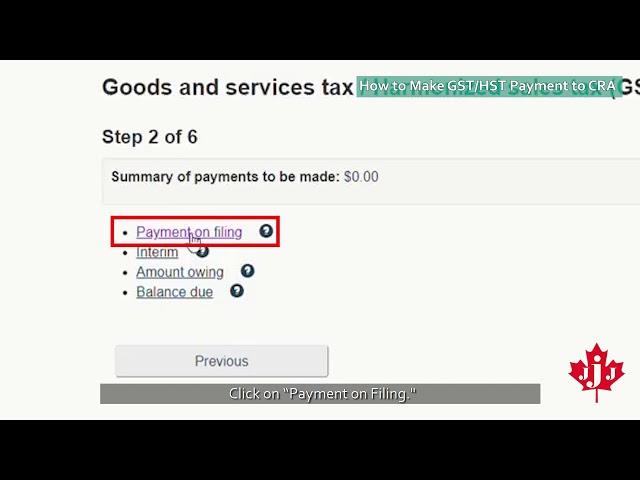 EP03 How to Make a GST HST Payment on CRA Website