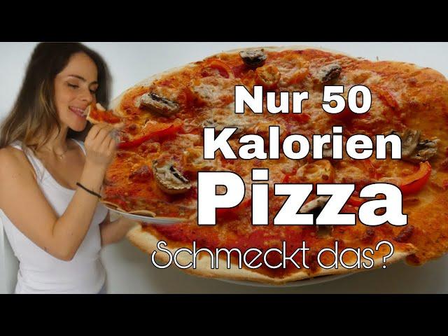 NUR 50 Kalorien Pizza | Schmeckt das? Ohne Hefe in 5 Min | Taste test Low calorie Pizza + Rezept