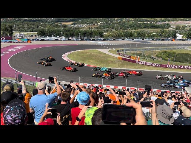 F1 Race Start Hungaroring 2023 First Corner - Gold4 Grandstand View #formula1 #f1