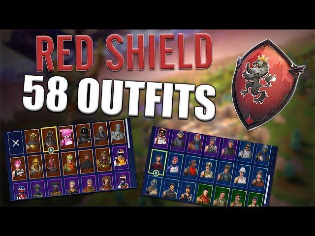 Red Shield Back Bling on 58 Outfits | Red Knight - Fortnite