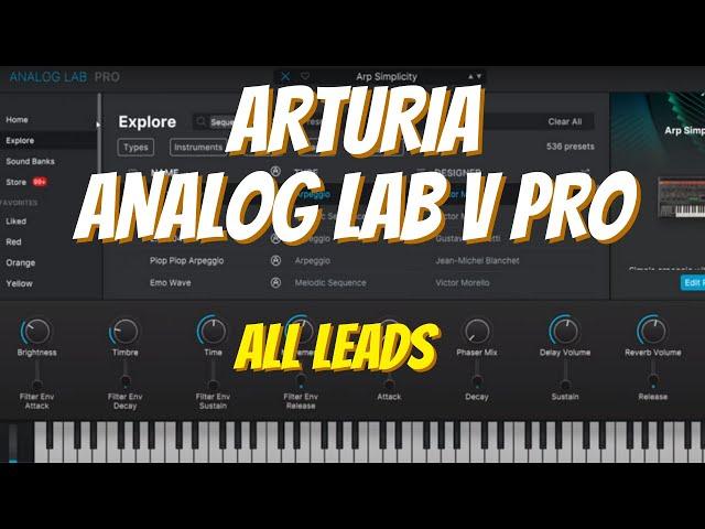 Arturia Analog Lab V Pro 2024  - All Leads (all 435 presets reviewed)