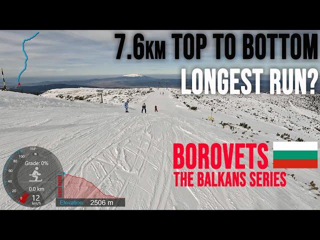 [4K] Skiing Borovets, 7.6 km Top to Bottom - Resort's Longest Run!?, Bulgaria, GoPro Hero11