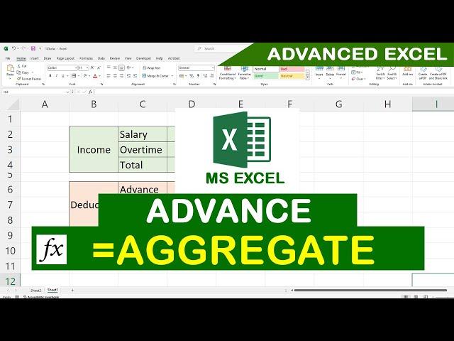 how to use Aggregate function in excel Advance formula in excel