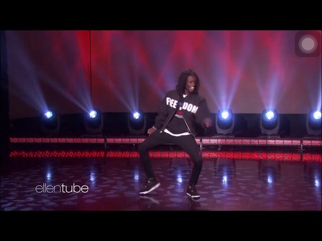 Salif Gueye from France shows of his Michael Jackson moves on The Ellen Show