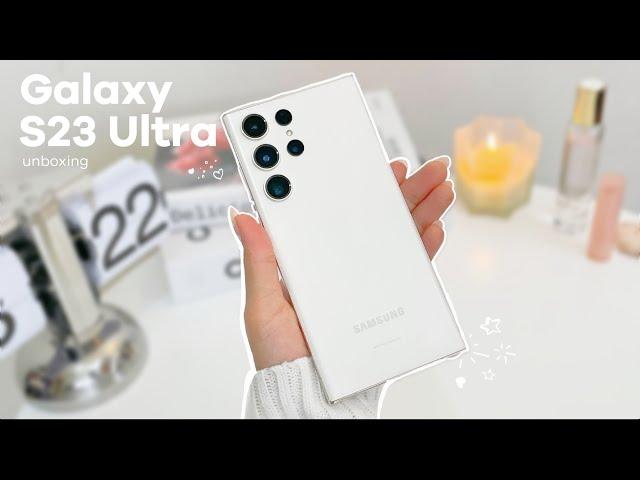 Samsung Galaxy S23 Ultra unboxing aesthetic  | asmr +  free samsung accessories ️