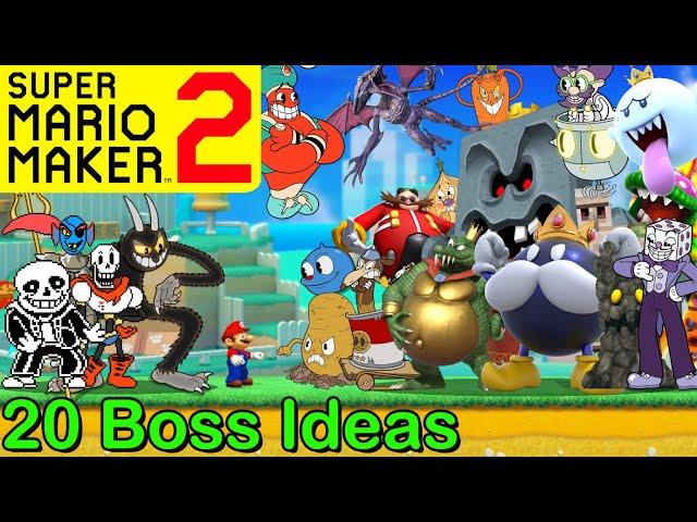 Mario Maker 2 - 20 BOSS IDEAS (Cuphead, Undertale, Minecraft, Sonic) (Mario Maker 2 Boss Battles)