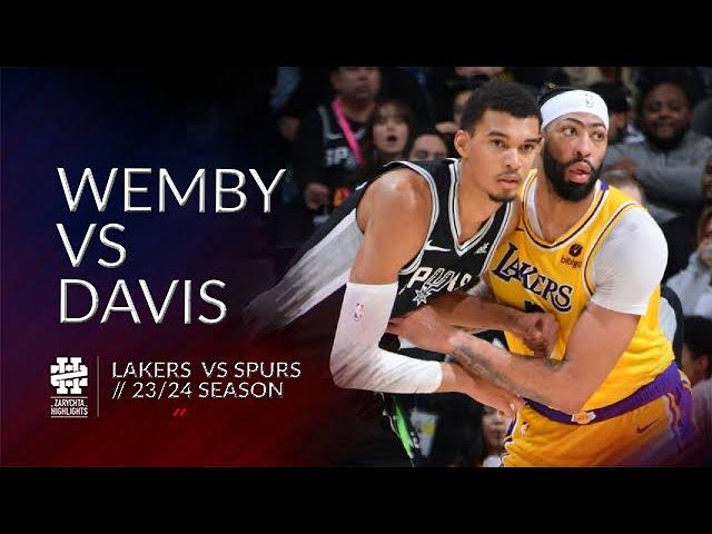 Victor Wembanyama vs Anthony Davis Duel Lakers vs Suns 23/24 season